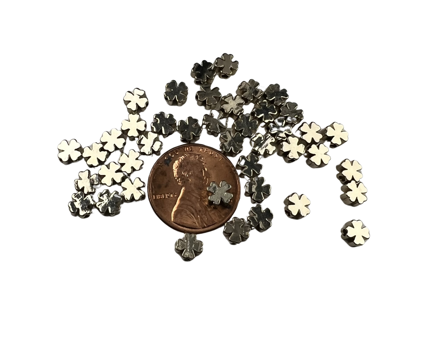 Lucky Four Leaf Clover Brass on Green Bracelet