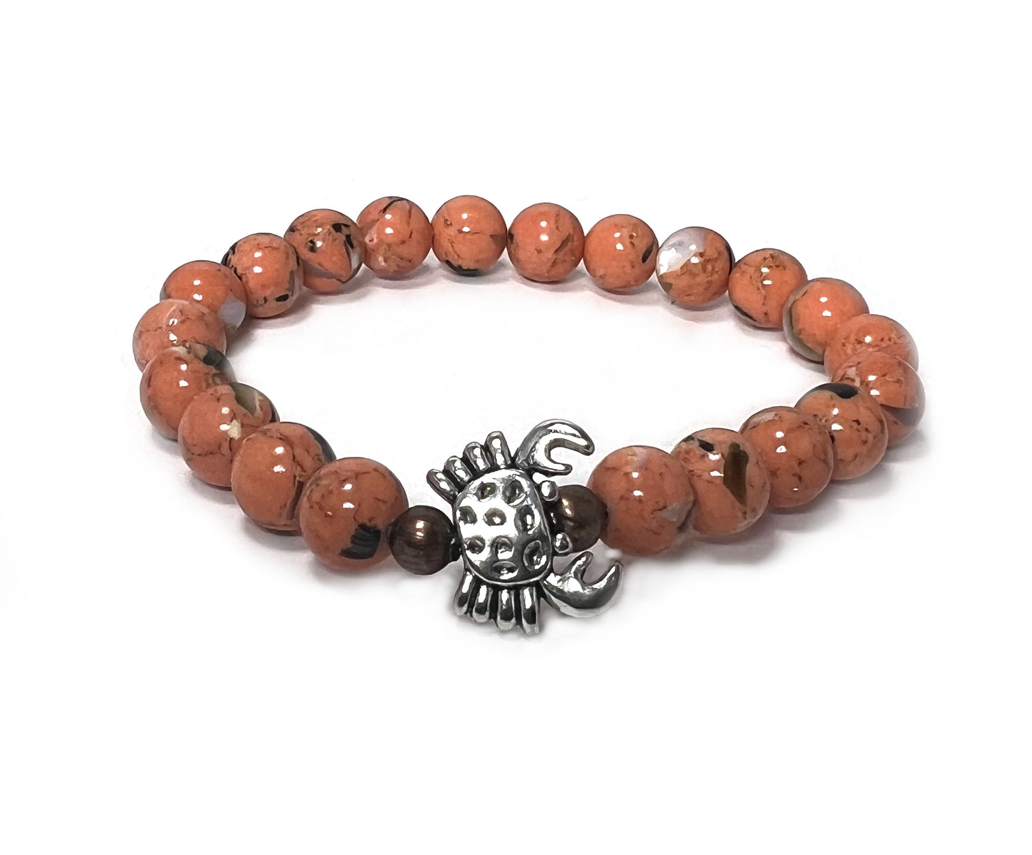 Crab Bracelet on Shell and Copper Bracelet