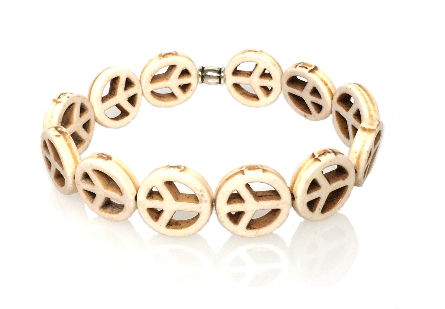 Vintage Peace Sign - Ivory Stone - Low Tide Island Designs