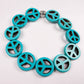 Vintage Peace Sign - Turquoise Stone - Low Tide Island Designs