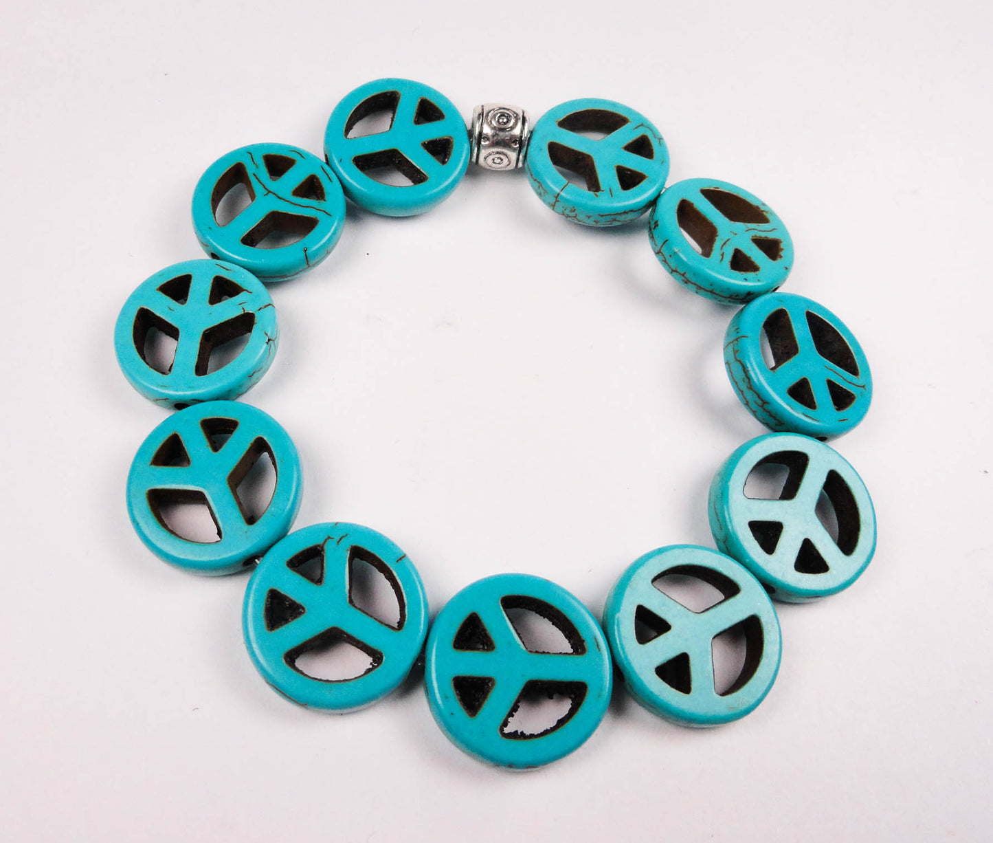 Vintage Peace Sign - Turquoise Stone - Low Tide Island Designs