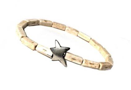 SHOOTING WORKS WITH YOUR OWN STAR PEWTER STONE BRACELET - Low Tide Island Designs
