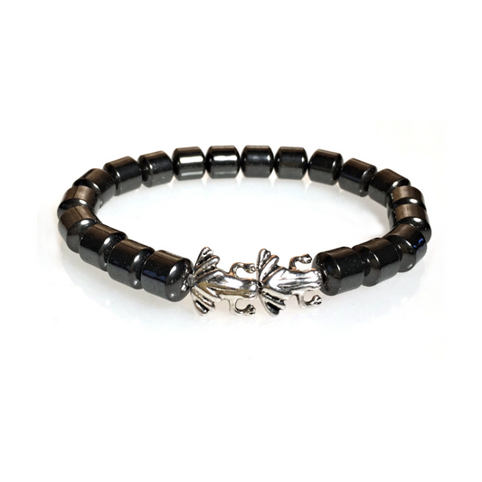 FROGS LEAPING- Amphibian Love -Magnetic Healing Hematite - Low Tide Island Designs