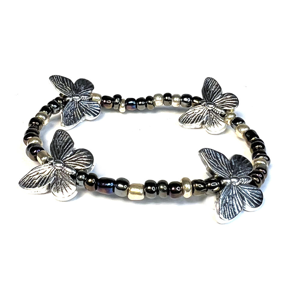 Butterflies in silver -Bracelet – Low Tide Island Design