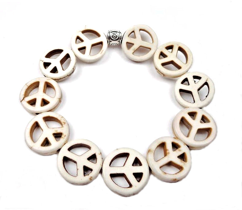 Vintage Peace Sign - Ivory Stone - Low Tide Island Designs