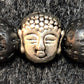 Buddha Buddy Silver on Black Natural Lava Stone - Low Tide Island Designs