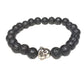 Buddha Buddy Silver on Black Natural Lava Stone - Low Tide Island Designs