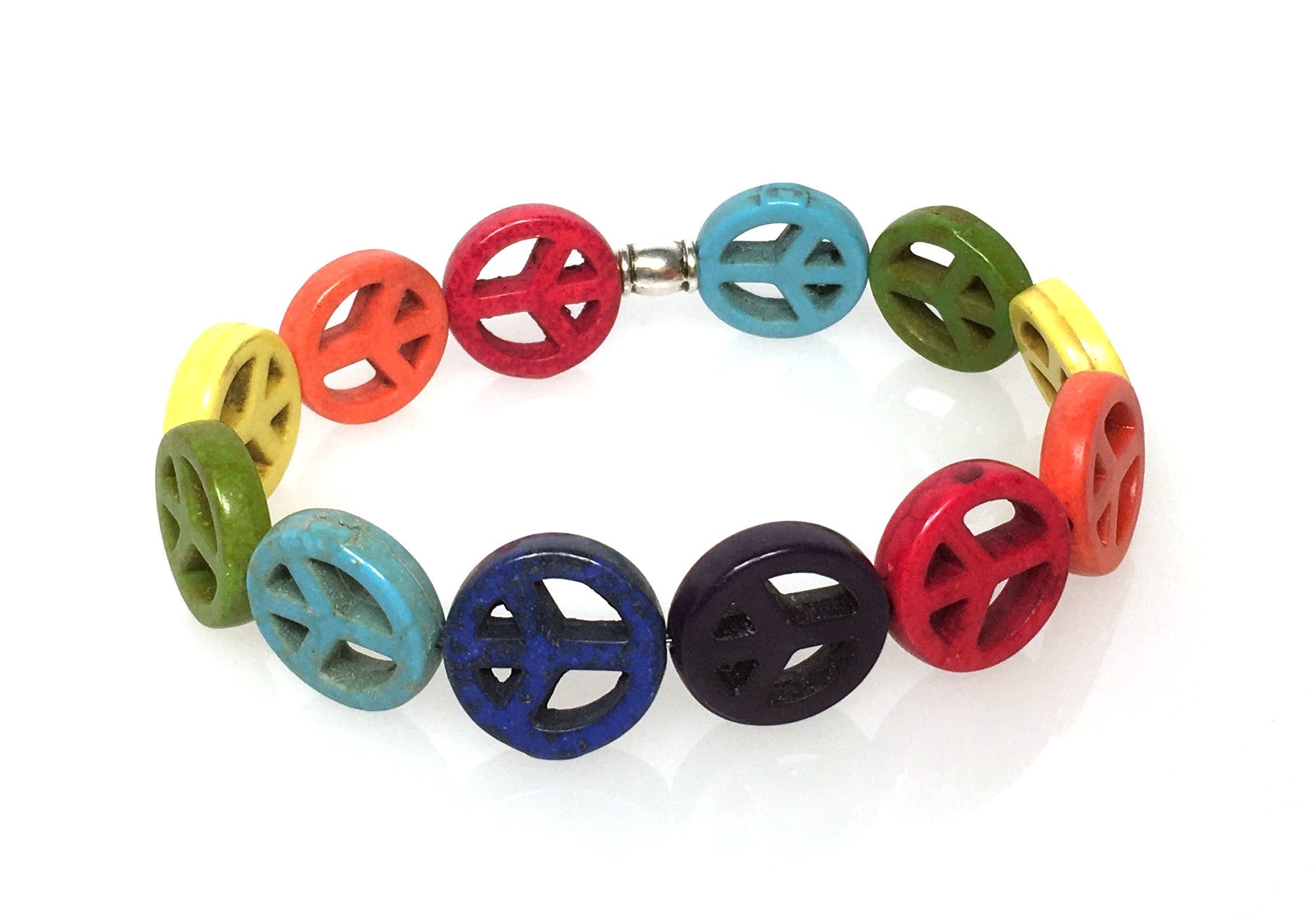 Vintage Peace Sign - Rainbow Stone - Low Tide Island Designs