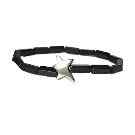 SHOOTING WORKS WITH YOUR OWN STAR PEWTER STONE BRACELET - Low Tide Island Designs