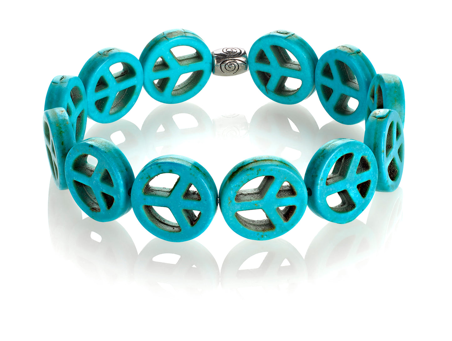Vintage Peace Sign - Turquoise Stone - Low Tide Island Designs
