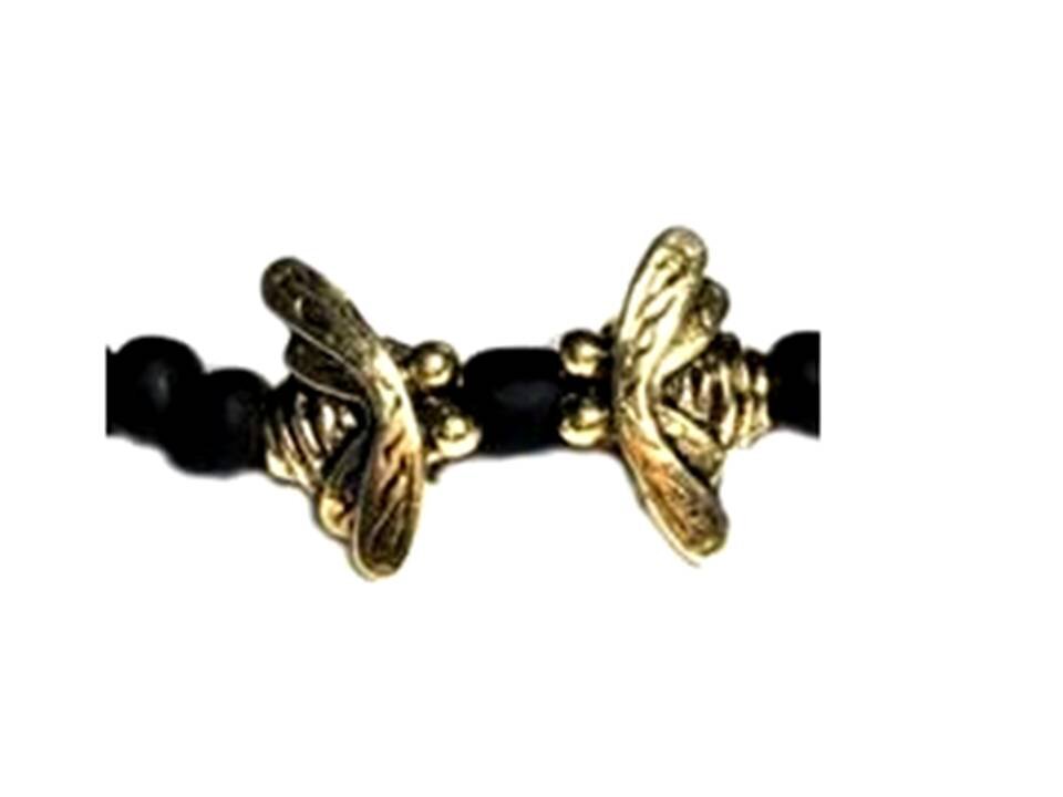 Dragonfly Gold Brass Bracelet with Amethyst and Jade | Bracelets | Elaine  Coyne