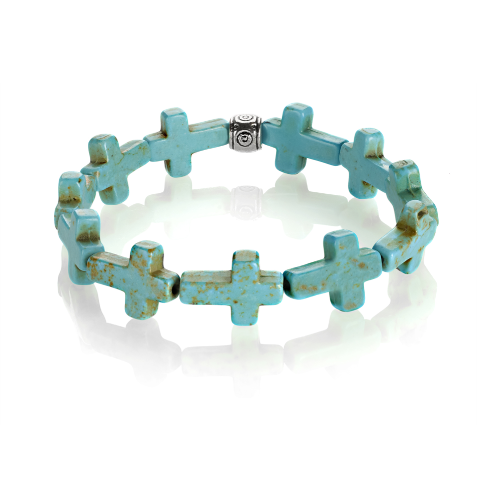 Cross - Turquoise Stone - Low Tide Island Designs