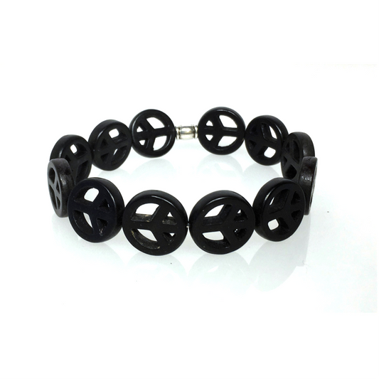 Vintage Peace Sign - Black Onyx Color - Low Tide Island Designs