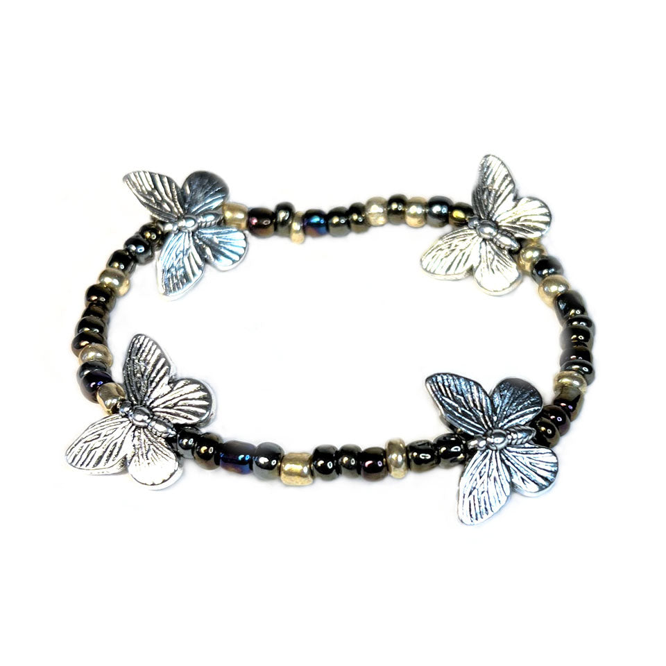 Butterflies in silver -Bracelet – Low Tide Island Design